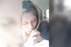 Adorable French legal age teenager engulfing my off in my car
