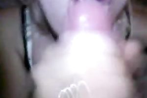 Rapacious party whore sucks my chunky pecker and takes impure mouthful