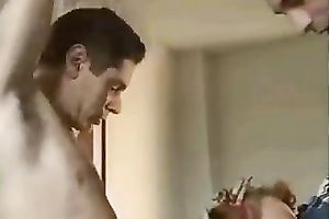 Two sexually excited neighbour chaps fuck my tight pussy in team