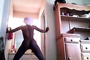 Hot dance of pliant dark legal age teenager can make anyone hard here