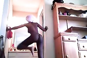 Hot dance of pliant dark legal age teenager can make anyone hard here