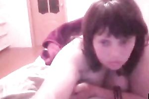 Short haired kinky obese aged slutty wife sucked hair brush on webcam