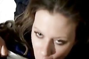 Thirsty brownhead babe engulfing my shlong deepthroat