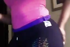 My swarthy girlfriend shakes her gigantic wazoo like jello