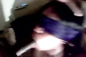 Blindfolded swarthy milf white bitch getting face hole filled with cum and wang