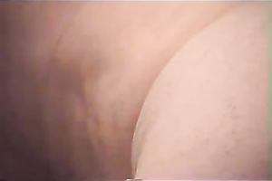 Close up view of my favorite chubby wife's ravishing trickling moist cum-hole