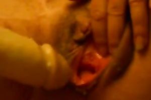 Nasty Married slut opens her twat lips and exposes her pinkish vag