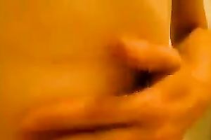 Breath-taking beauty fingering curly fur pie in solo movie