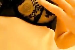 Breath-taking beauty fingering curly fur pie in solo movie