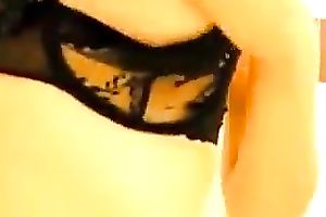 Breath-taking beauty fingering curly fur pie in solo movie