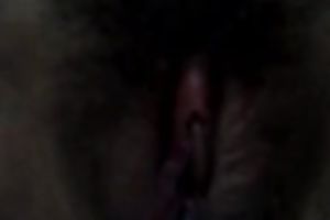 Playing with my timid GF's curly cunt in POV scene