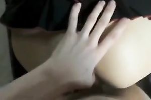 Dark purple haired emo sweetheart with fine flossy a-hole was blowing my buddy