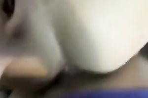 Dark purple haired emo sweetheart with fine flossy a-hole was blowing my buddy