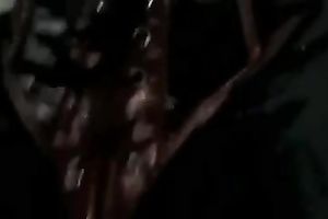 Dark purple haired emo sweetheart with fine flossy a-hole was blowing my buddy