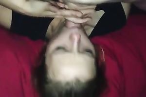 Feeding my cute college girlfriend with a knob on livecam