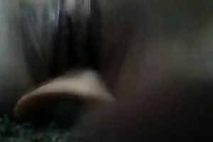 Shaved old gash of a immodest whore pumped in front of webcam