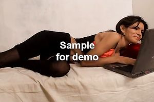 Lazy but impressive Indian livecam white wife sluggishly stripteases on the sofa