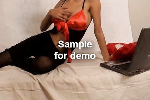 Lazy but impressive Indian livecam white wife sluggishly stripteases on the sofa