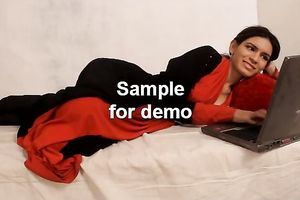 Lazy but impressive Indian livecam white wife sluggishly stripteases on the sofa