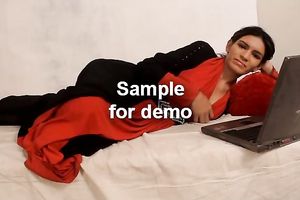 Lazy but impressive Indian livecam white wife sluggishly stripteases on the sofa