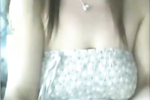 Enchanting brunette hair sweetie masturbates with desire