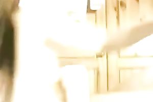 Pallid quite svelte non-professional brunette hair was pushed in spoon position