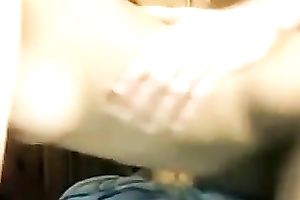 Pallid quite svelte non-professional brunette hair was pushed in spoon position