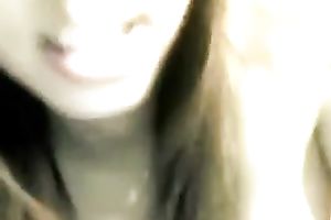 Pallid quite svelte non-professional brunette hair was pushed in spoon position