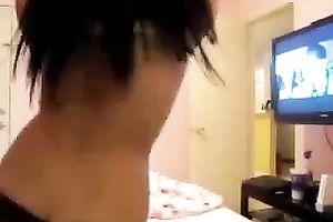 Fantastically seductive Latina hottie is dancing immodest on web camera