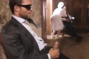 Sensual and wang hungry nurse gives fleshly head at work