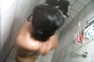 Spying on my hot flatmate during the time that she is having shower