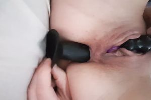 My buddy shared a vid of his own perverted amateur wife with large rack teasing herself