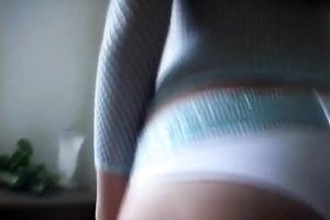 Filthy blond girlfriend in fishnet blouse sucks knob on her knees