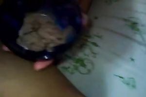 Kinky weird slut makes my buddy's cock cum on ice-cream to eat it
