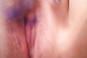 Watch my perverted wifey tickling her soaking enchanting fur pie in close-up view