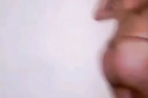 This sexy dilettante white lady shows off her large fake knockers on webcam