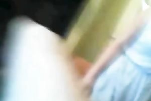 Cute natural dark brown girlfriend sucked my buddy's rock hard jock