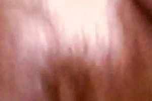 Stretching my unshaved soaked cookie with large obese sex toy