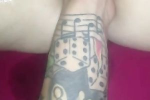 My spoiled girlfriend wishes me to fist her charming pink cum-hole