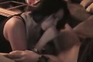 Lubricious dark brown mother I'd like to fuck engulfing my uncle's hard knob deepthroat