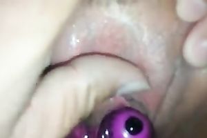 Poking my wife's moist pink pussy in a missionary position