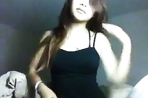 Sizzling Asian bae rubbing and playing with her milk cans