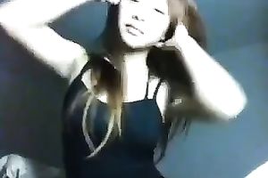 Sizzling Asian bae rubbing and playing with her milk cans