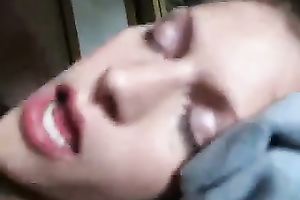 My slim titless whore receives her hairless vag hammered