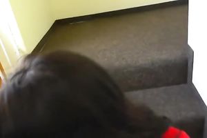 Whorish breasty prostitute with puffy nipps was giving my buddy a BJ