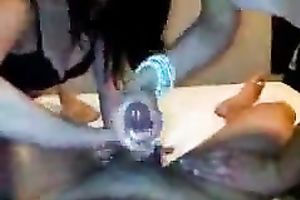 I got those 2 slutty and skanky whores to jerk off my knob