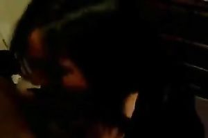 Busty brunette hair hussy sucks my large schlong and licks my balls