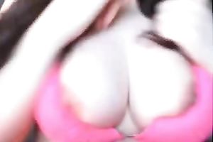 Amateur pallid rich breasted sweetheart was bragging of her huge breasts