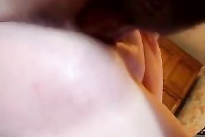 Kinky svelte brunette hair sweetheart gave head in advance of hardcore missionary fuck