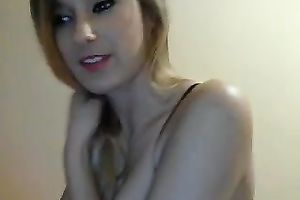 Cute and lovely golden-haired GF posing for me in tempting underware